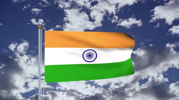 India Flag Waving 4k