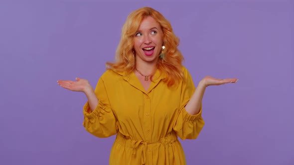 Redhead Stylish Girl Feeling Very Proud Pointing Herself Looking Selfconfident Overjoyed By Success