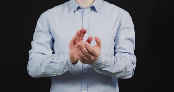 A man applauding