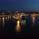 Aerial Shot of Scene with Ship Standing in the Port on the Nigh - VideoHive Item for Sale