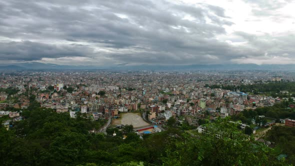 Time-lapse of the Kathmandu, Nepal cityscape.