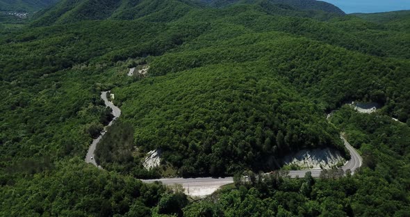 Mountain Winding Zig Zag Road