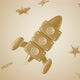 3d Cartoon Toy Rocket Between Stars Yellow Kids Background - VideoHive Item for Sale
