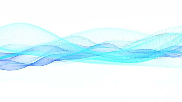 Digital Colorful Gradient Particle Line Wave Animation On White Background