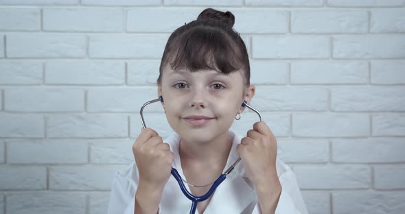 Child Play with Stethoscope