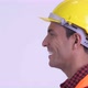 Closeup Profile View of Young Happy Hispanic Man Construction Worker Smiling - VideoHive Item for Sale