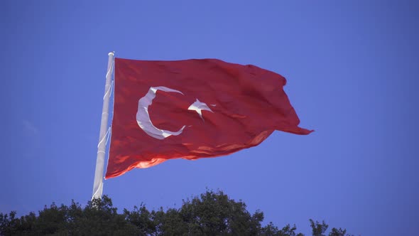 Turkish Flag visible through the trees.