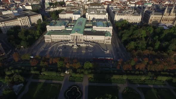 Aerial of the Parliament Building and The City Hall