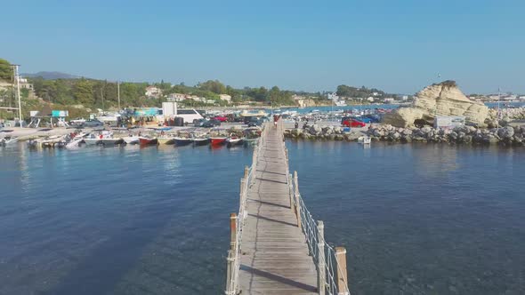 Bridge to the small island Cameo, Zakynthos, Greece.