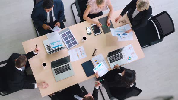 Business People Group Meeting Shot From Top View