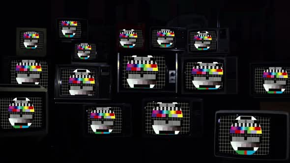 Common PAL Test Pattern on Retro Televisions.