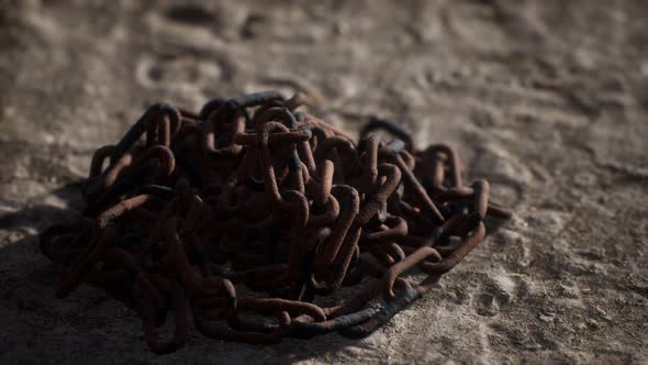 Vintage Rusty Handmade Iron Chain alt