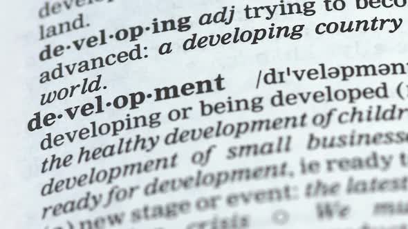 Development Word in English Dictionary, Education and Improvement, Challenge