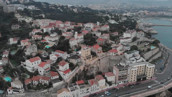 Flying over Marseille beautiful coastline. France 2020