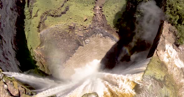 Looking over the edge - Waterfall Drone Shot