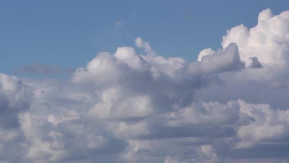 Blue Sky White Clouds Background Timelapse