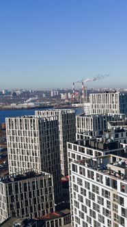 The Modern City Buildings Landscape Capital of Ukraine Aerial Vertical View