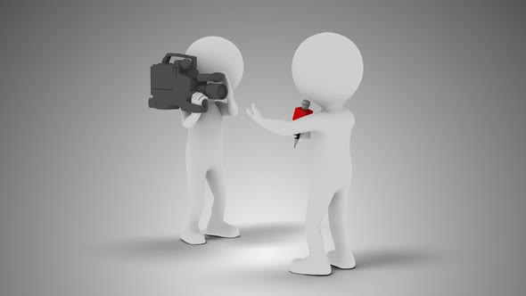 3D Man Outdoor Tv Interview 01 Loop with Alpha alt