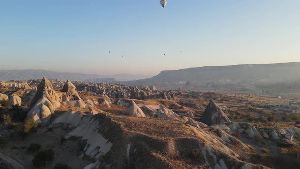 Cappadocia, Turkey : Balloons in the Sky. Aerial View