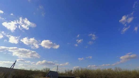 Blue Sky And White Clouds Time Lapse - Timelapse
