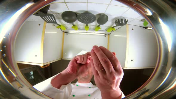 Chef Prepares Vegetable Broth