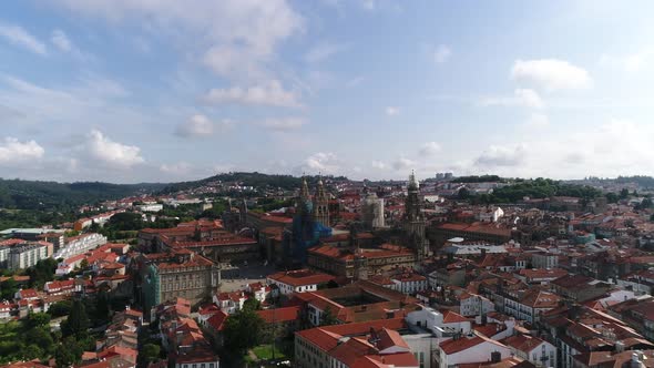 Santiago Compostela City Spain Aerial View