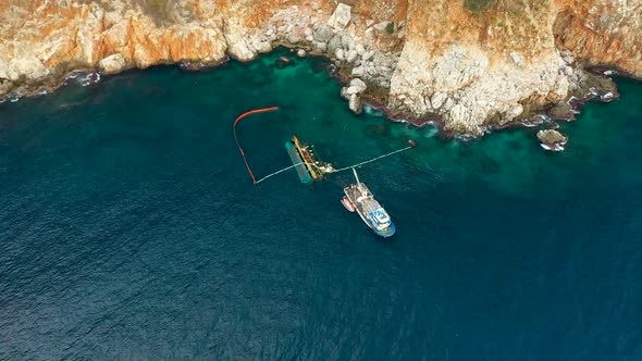 Ship Sank in a Storm Filmed on a Drone