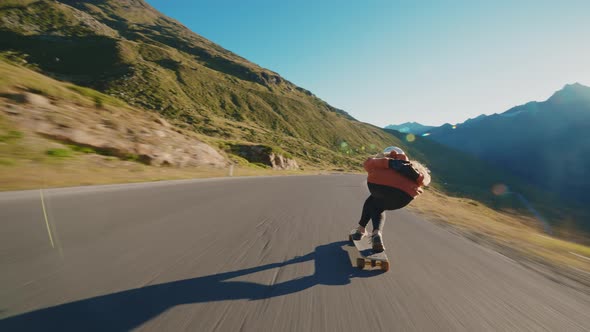 Cinematic downhill longboard session