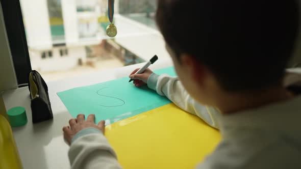 Children Making Ukraine Protesters Stand with Signs Against War