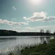 River Landscape In Sunny Spring Day Timelapse Transition To Dark Rain Clouds - VideoHive Item for Sale