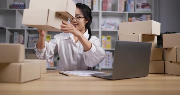 woman checking sell online