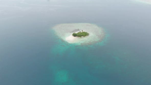 Aerial: flying over desert beach white beach tropical caribbean sea