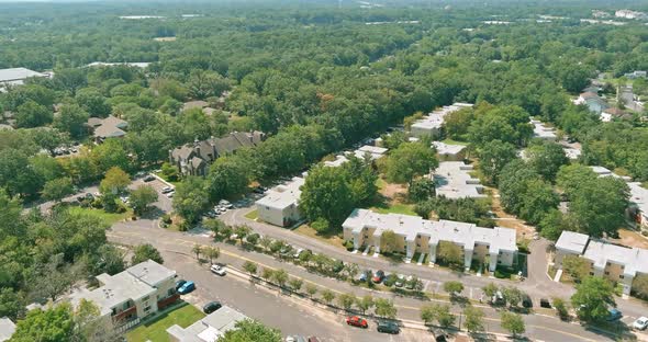 Panoramic View of Residential Apartment Complex the Park Area in East Brunswick New Jersey US