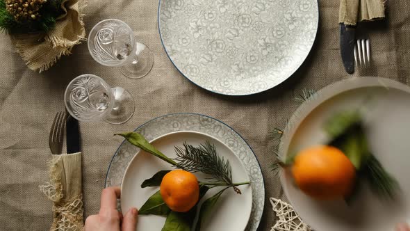 Festive Dinner Christmas Table Setting