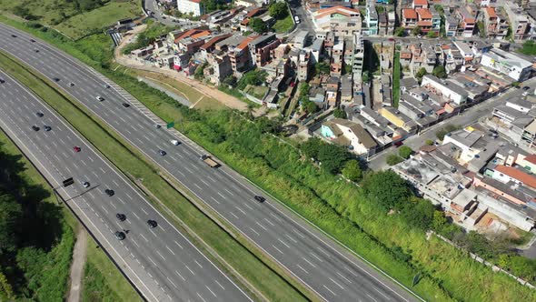 Bandeirantes highway near downtown Sao Paulo Brazil. Famous brazilian road