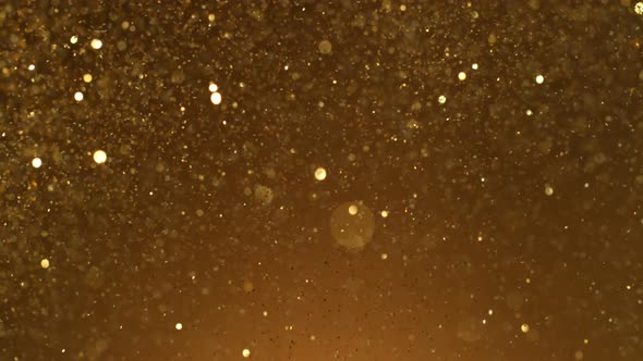 Golden Glitter Background in Super Slow Motion at 1000Fps