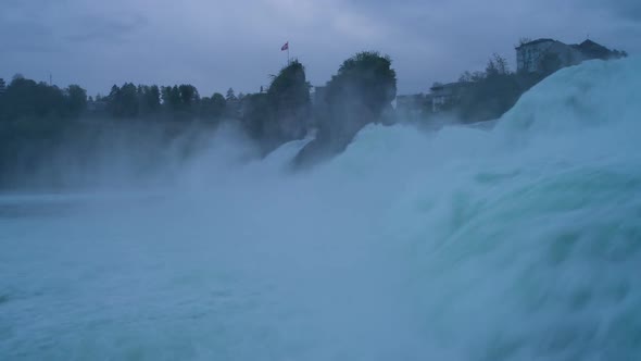 Morning View with Powerful Rhine Falls