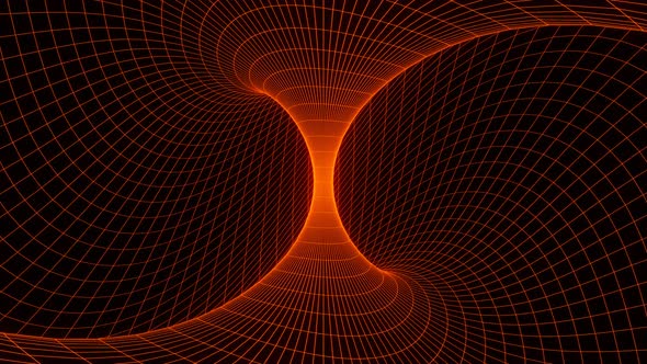 Seamless Loop Motion Scifi Spacetime Warped Grid Wormhole