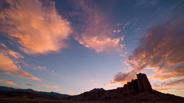 Time lapse of colorful desert time lapse in Utah