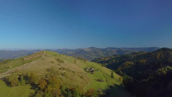 Flying Over the Carpathian Mountains