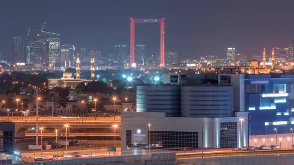 The Rhythm of Dubai at Night Aerial Timelapse