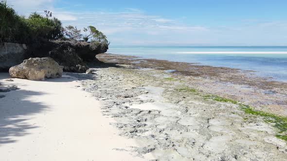 Empty Beach on Zanzibar Island Tanzania Slow Motion