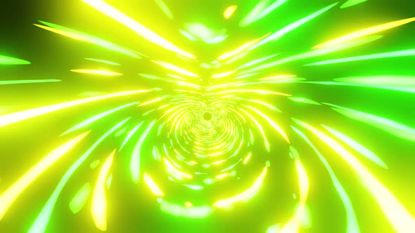 Green And Yellow Neon Flash Lights Vj Loop Background HD