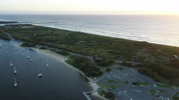 Looking out over sunrise, Gold Coast beaches, peaceful morning