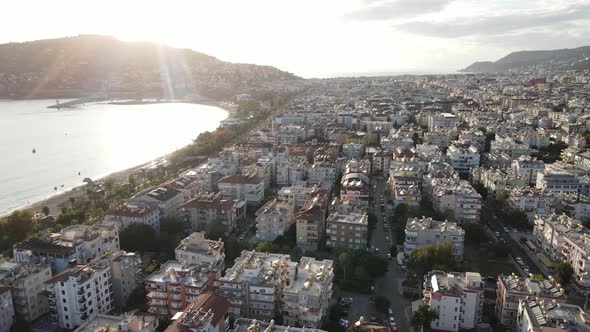 Alanya, Turkey - a Resort Town on the Seashore. Aerial View