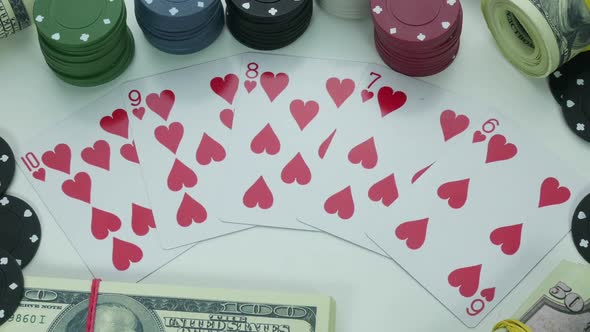 Hearts Street Flush  And Money In The Casino