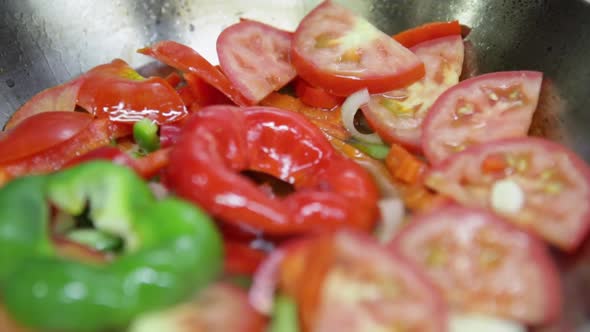 Stew Vegetables on a Fire in a Portuguese Cataplan Dish