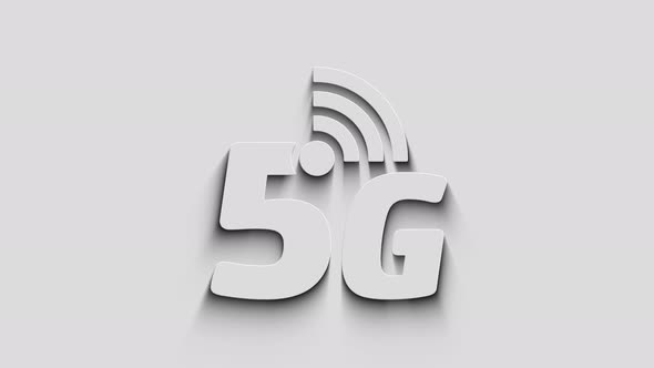 5G high-speed mobile phone network symbol 3d with shadow