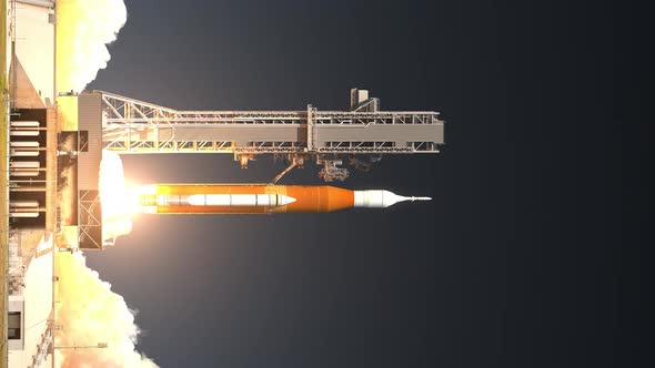 Space launch system takes off