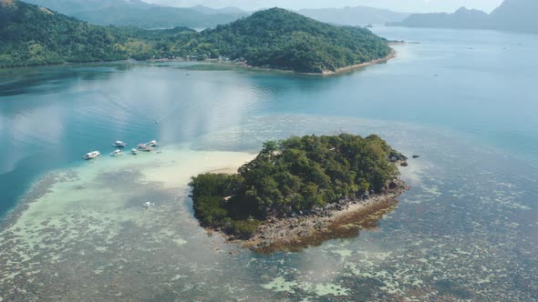 Aerial View of Ditaytayan Island in Coron, Palawan, Philippines